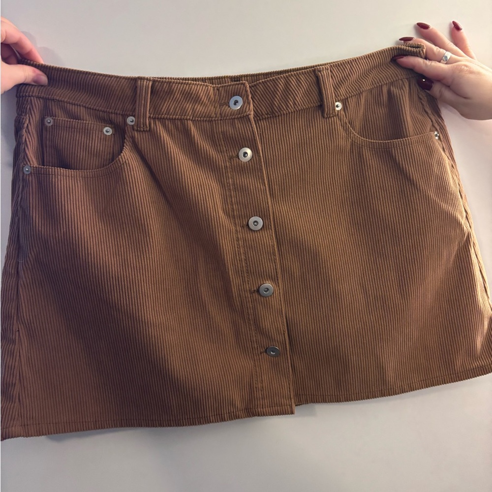 No Boundaries Tan Corduroy Skirt